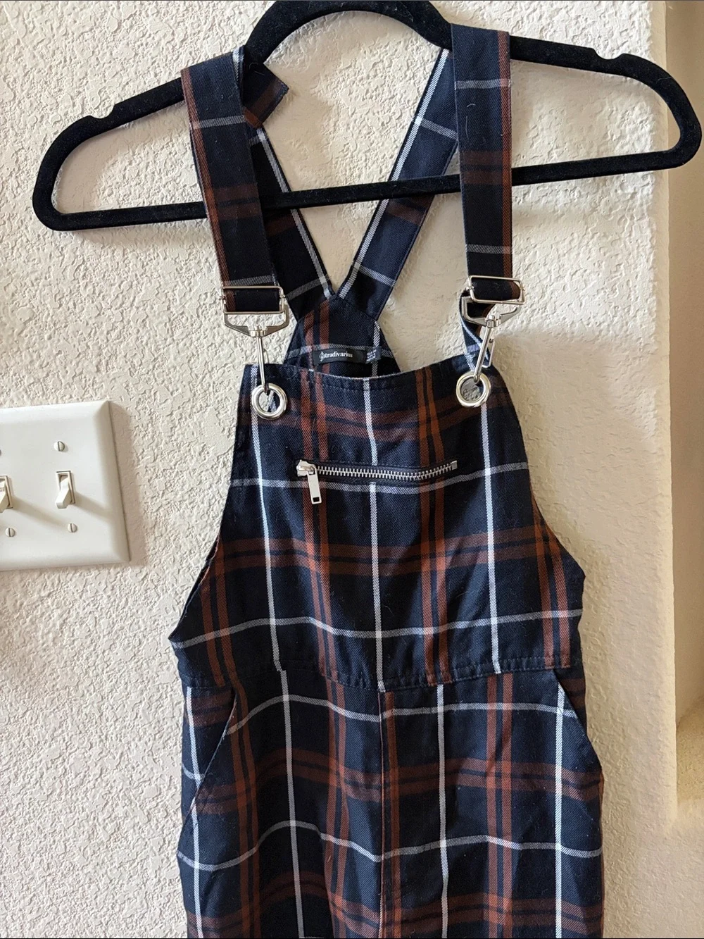 Stradivarius Plaid Check Wide-Leg Overalls Jumpsuit - Picture 3 of 11